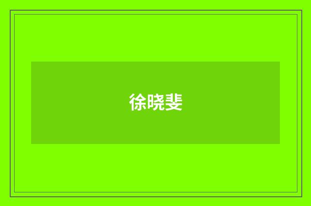 徐晓斐