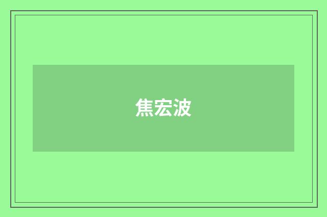 焦宏波
