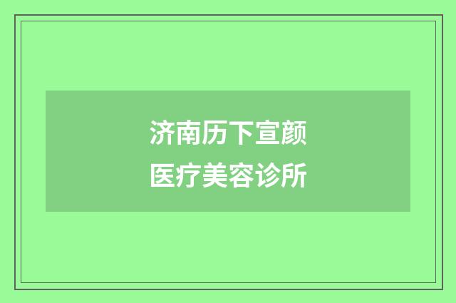 济南历下宣颜医疗美容诊所品牌