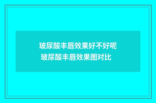玻尿酸丰唇效果好不好呢 玻尿酸丰唇效果图对比