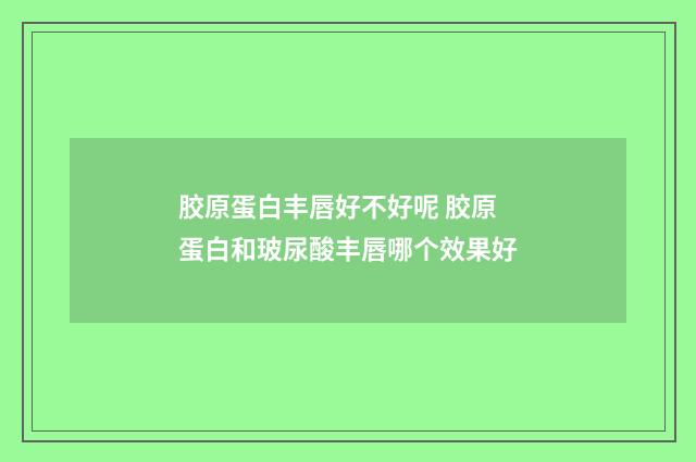 胶原蛋白丰唇好不好呢 胶原蛋白和玻尿酸丰唇哪个效果好