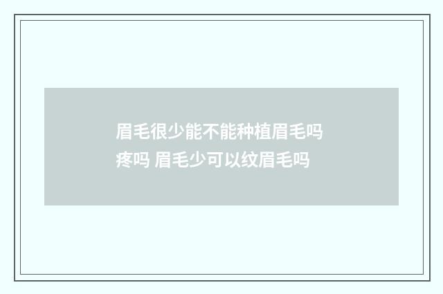眉毛很少能不能种植眉毛吗 疼吗 眉毛少可以纹眉毛吗