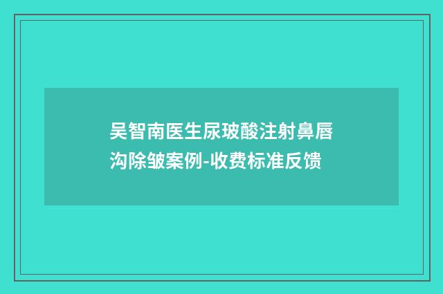 吴智南医生尿玻酸注射鼻唇沟除皱案例-收费标准反馈