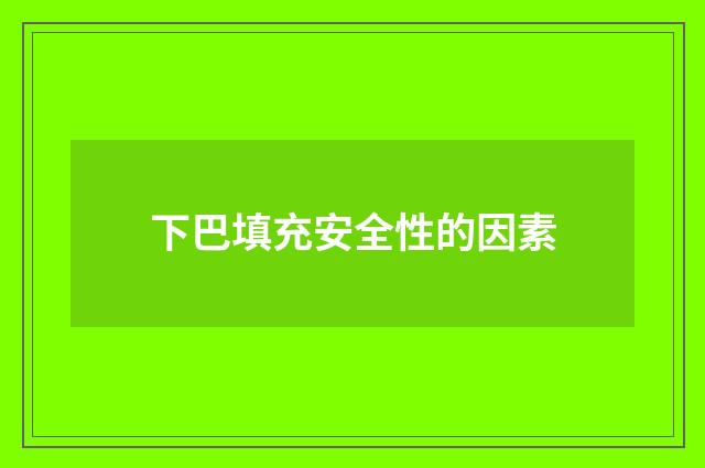 下巴填充安全性的因素