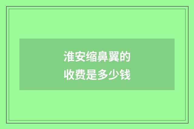 淮安缩鼻翼的收费是多少钱
