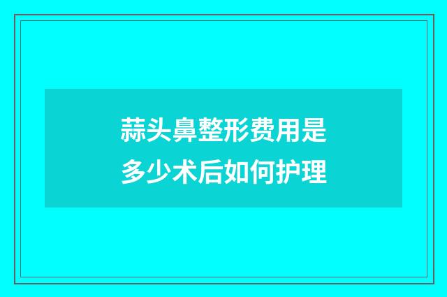 蒜头鼻整形费用是多少术后如何护理