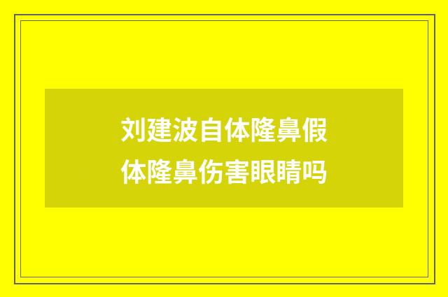 刘建波自体隆鼻假体隆鼻伤害眼睛吗