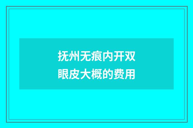 抚州无痕内开双眼皮大概的费用