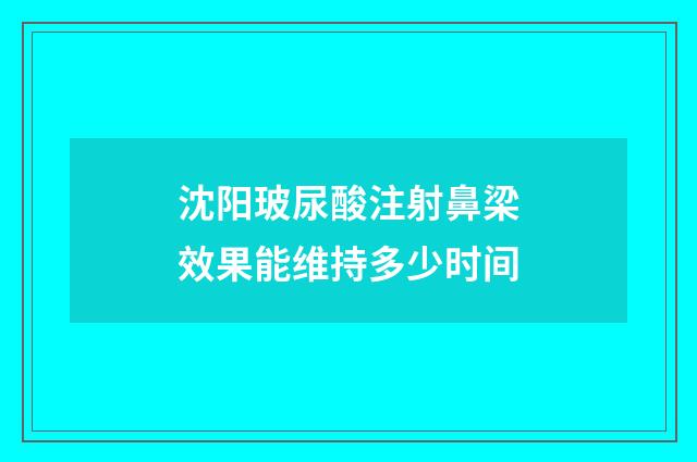 沈阳玻尿酸注射鼻梁效果能维持多少时间