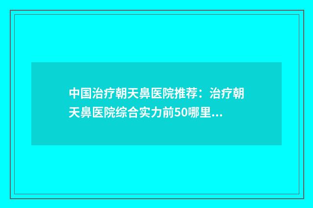 中国治疗朝天鼻医院推荐：治疗朝天鼻医院综合实力前50哪里比较好