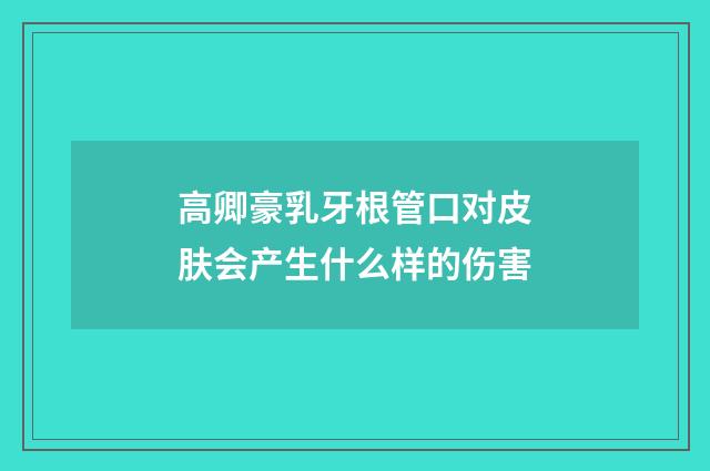 高卿豪乳牙根管口对皮肤会产生什么样的伤害