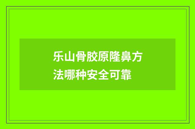 乐山骨胶原隆鼻方法哪种安全可靠