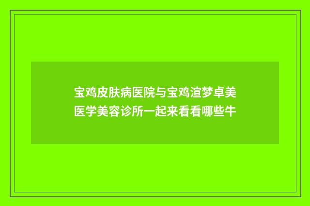 宝鸡皮肤病医院与宝鸡渲梦卓美医学美容诊所一起来看看哪些牛