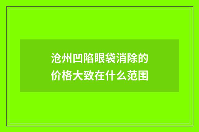沧州凹陷眼袋消除的价格大致在什么范围
