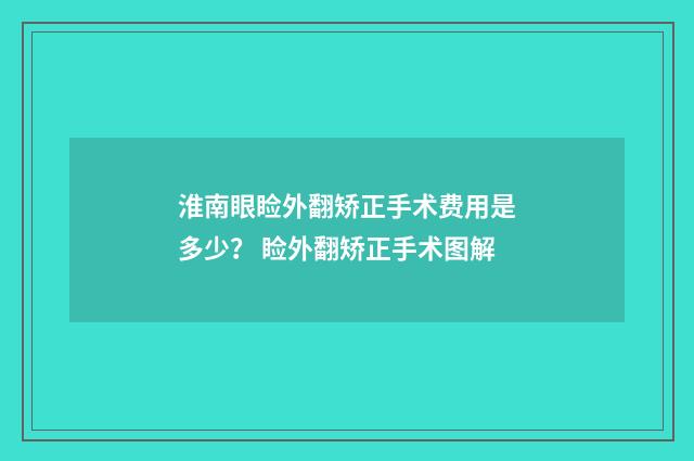 淮南眼睑外翻矫正手术费用是多少？ 睑外翻矫正手术图解