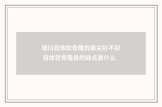 银川自体软骨隆的鼻尖好不好 自体软骨隆鼻的缺点是什么