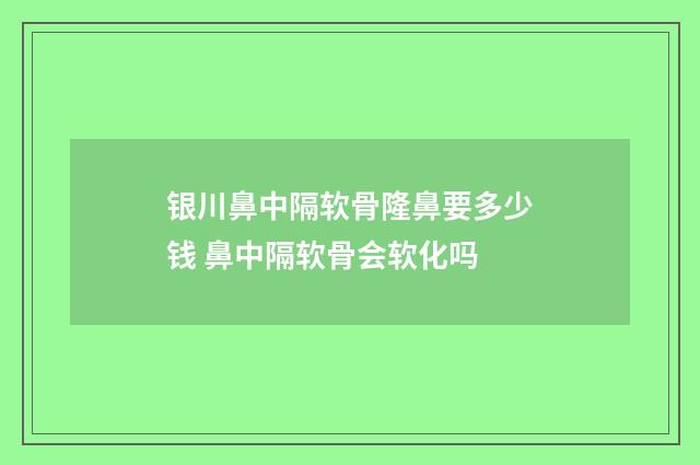 银川鼻中隔软骨隆鼻要多少钱 鼻中隔软骨会软化吗