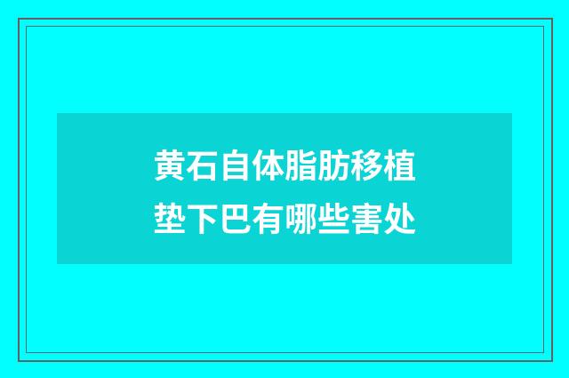 黄石自体脂肪移植垫下巴有哪些害处