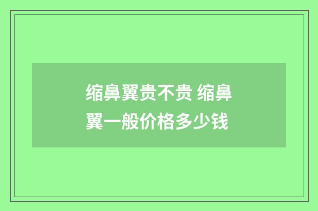 缩鼻翼贵不贵 缩鼻翼一般价格多少钱
