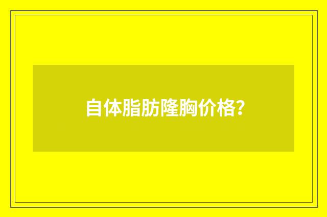 自体脂肪隆胸价格？