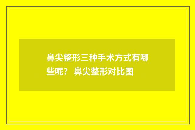 鼻尖整形三种手术方式有哪些呢？ 鼻尖整形对比图