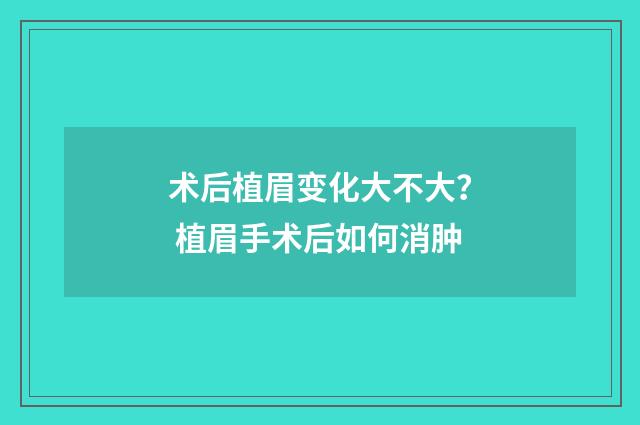 术后植眉变化大不大？ 植眉手术后如何消肿