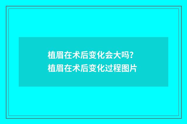 植眉在术后变化会大吗？ 植眉在术后变化过程图片