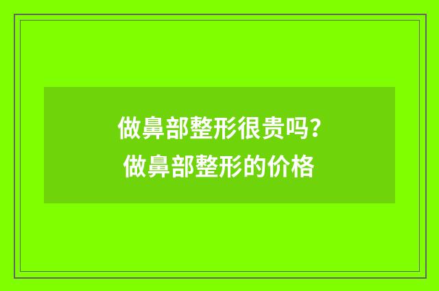 做鼻部整形很贵吗？ 做鼻部整形的价格