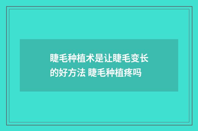 睫毛种植术是让睫毛变长的好方法 睫毛种植疼吗