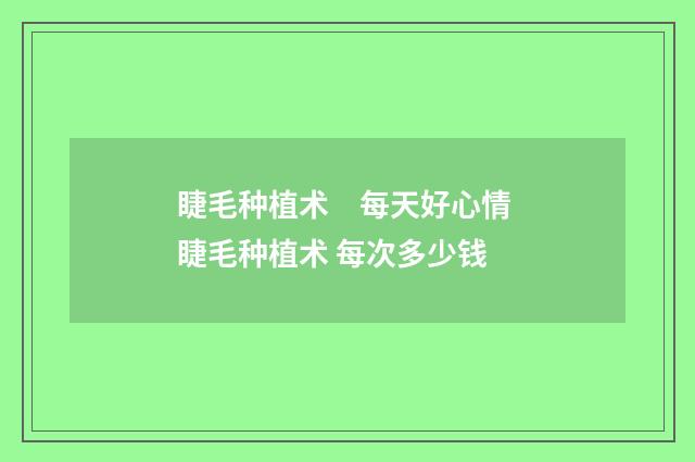 睫毛种植术　每天好心情 睫毛种植术 每次多少钱