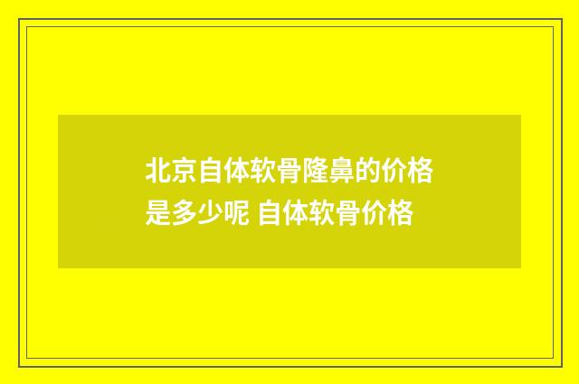 北京自体软骨隆鼻的价格是多少呢 自体软骨价格