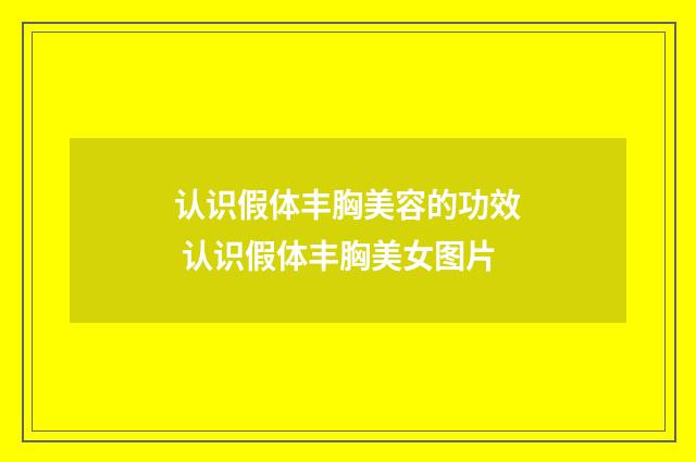 认识假体丰胸美容的功效 认识假体丰胸美女图片