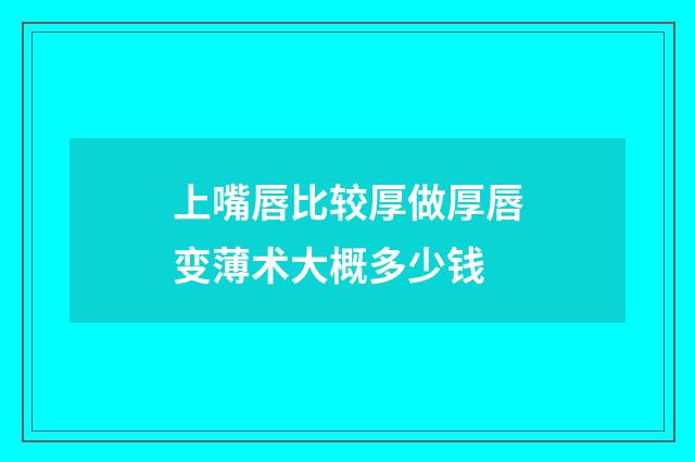 上嘴唇比较厚做厚唇变薄术大概多少钱