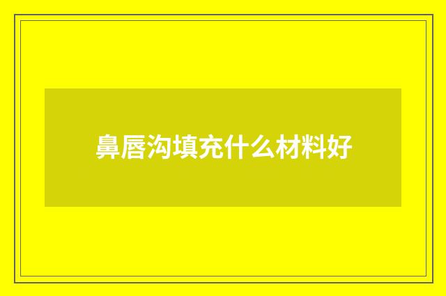 鼻唇沟填充什么材料好