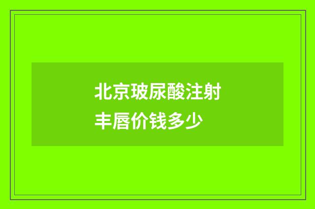北京玻尿酸注射丰唇价钱多少