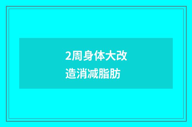 2周身体大改造消减脂肪
