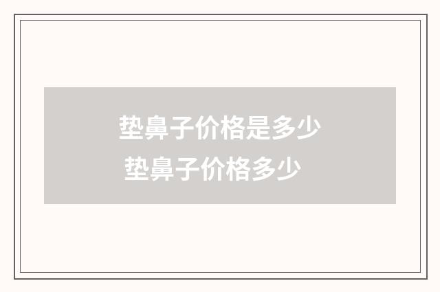 垫鼻子价格是多少 垫鼻子价格多少