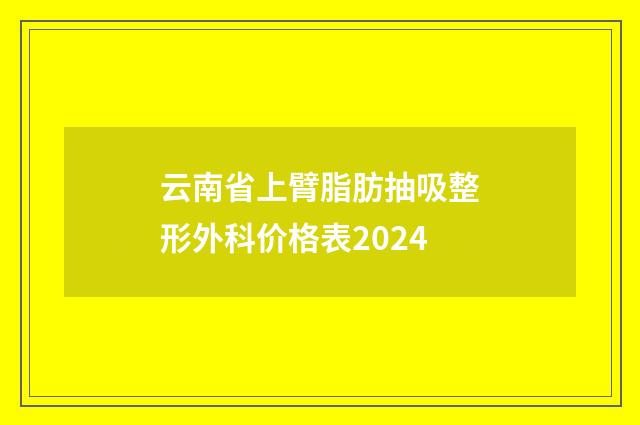云南省上臂脂肪抽吸整形外科价格表2024