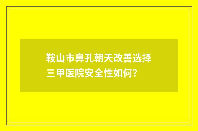 鞍山市鼻孔朝天改善选择三甲医院安全性如何？