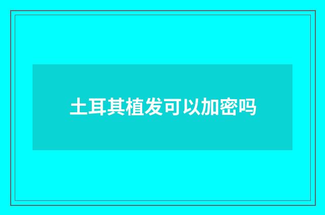土耳其植发可以加密吗