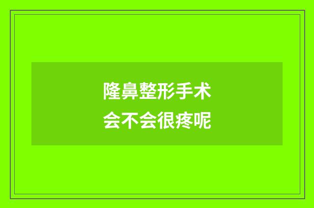 隆鼻整形手术会不会很疼呢