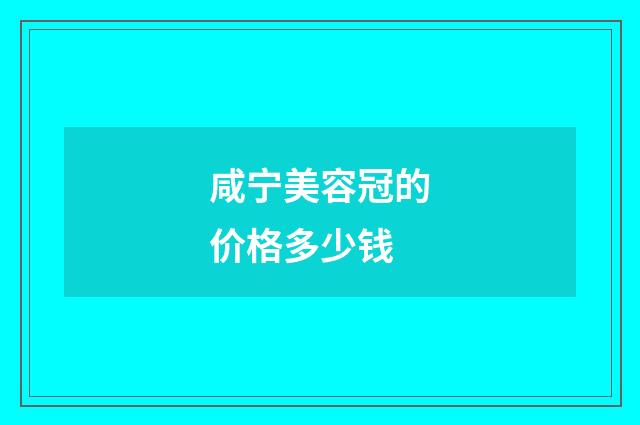 咸宁美容冠的价格多少钱